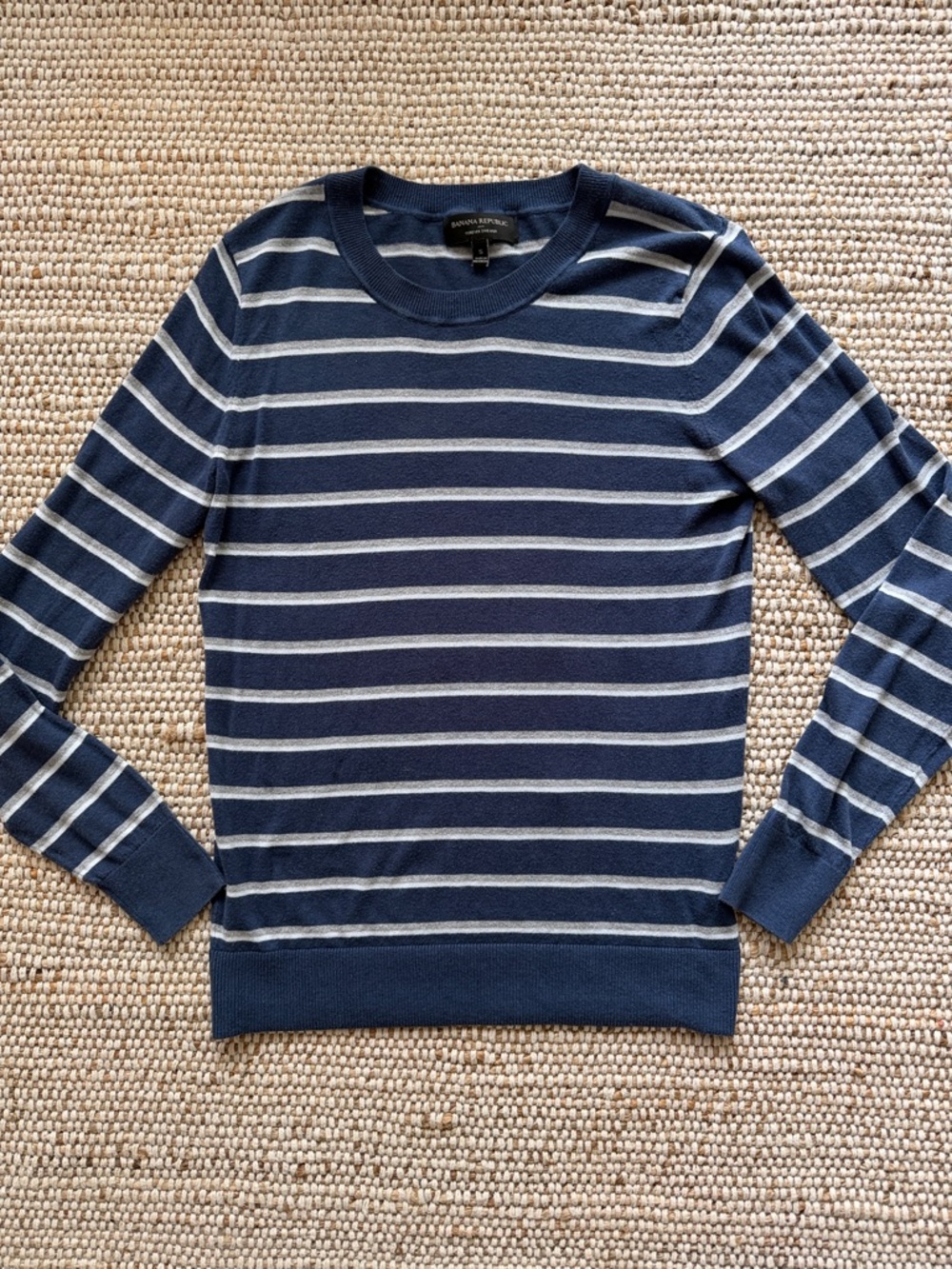 Banana Republic Women’s Navy Striped Crewneck Sweater